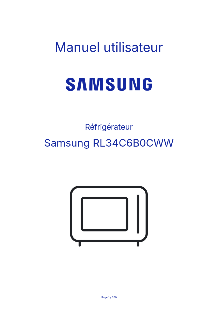 Image de la première page du manuel de l'appareil RL34C6B0CWW