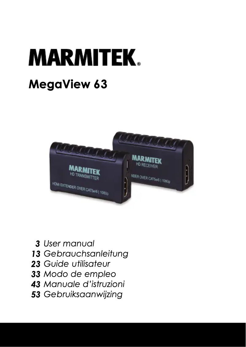 Page n°1 - Manuel utilisateur Marmitek MegaView 63