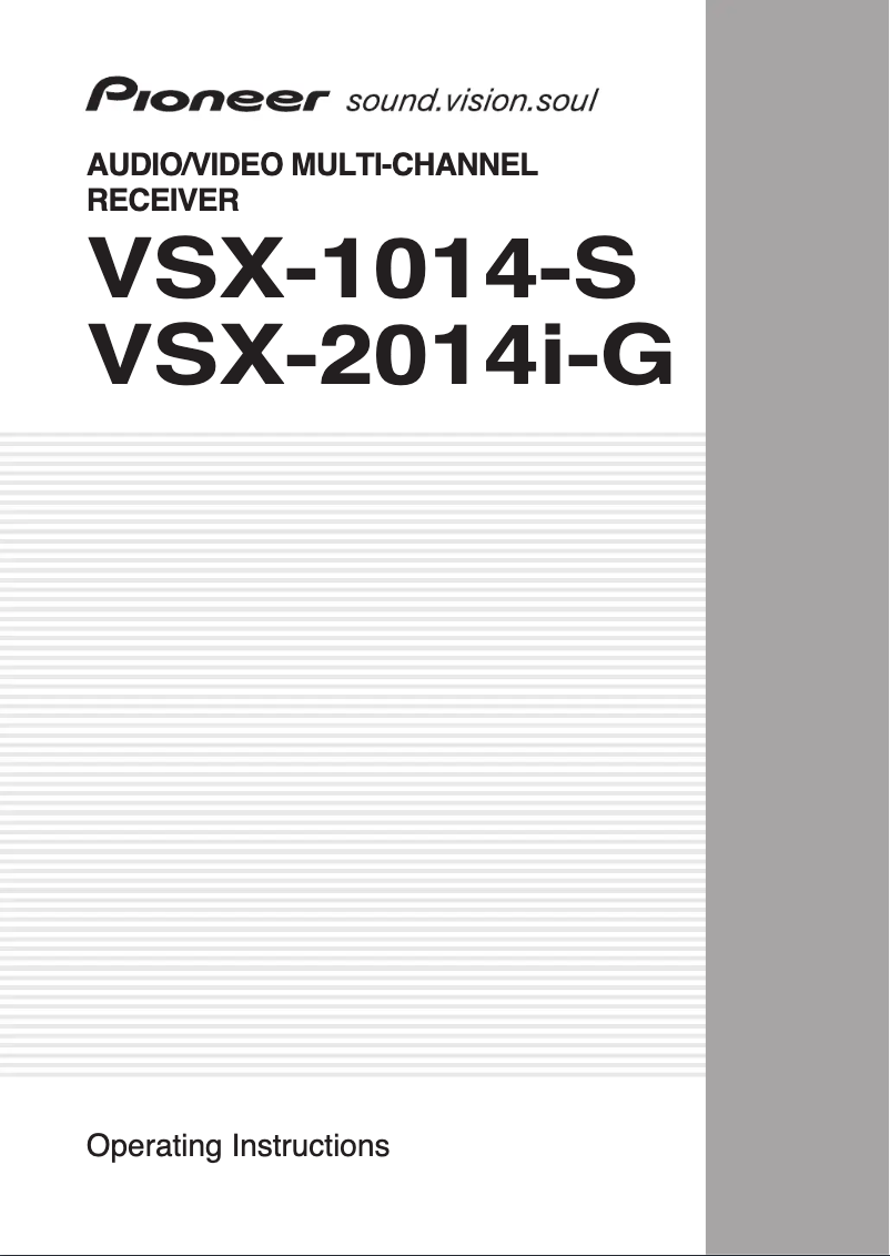 Page n°1 - Manuel utilisateur Pioneer VSX-1014