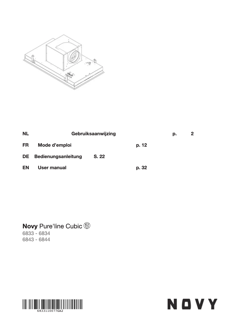Página 1 del manual Manual de usuario Novy Pureline 6834