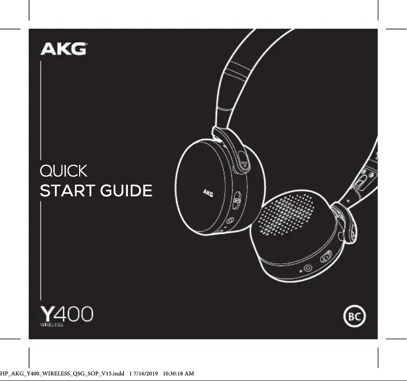 Page n°1 - Guide de démarrage rapide AKG Y400
