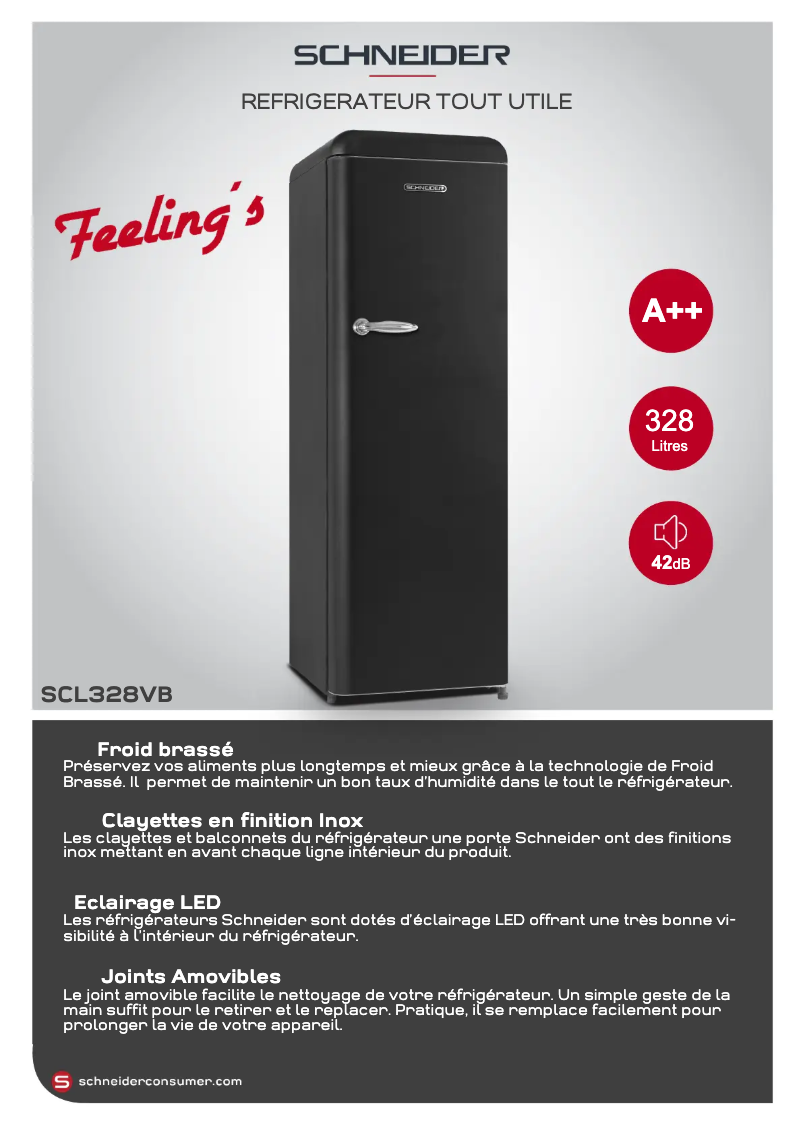 Page 1 de la notice Fiche technique Schneider SCL328V