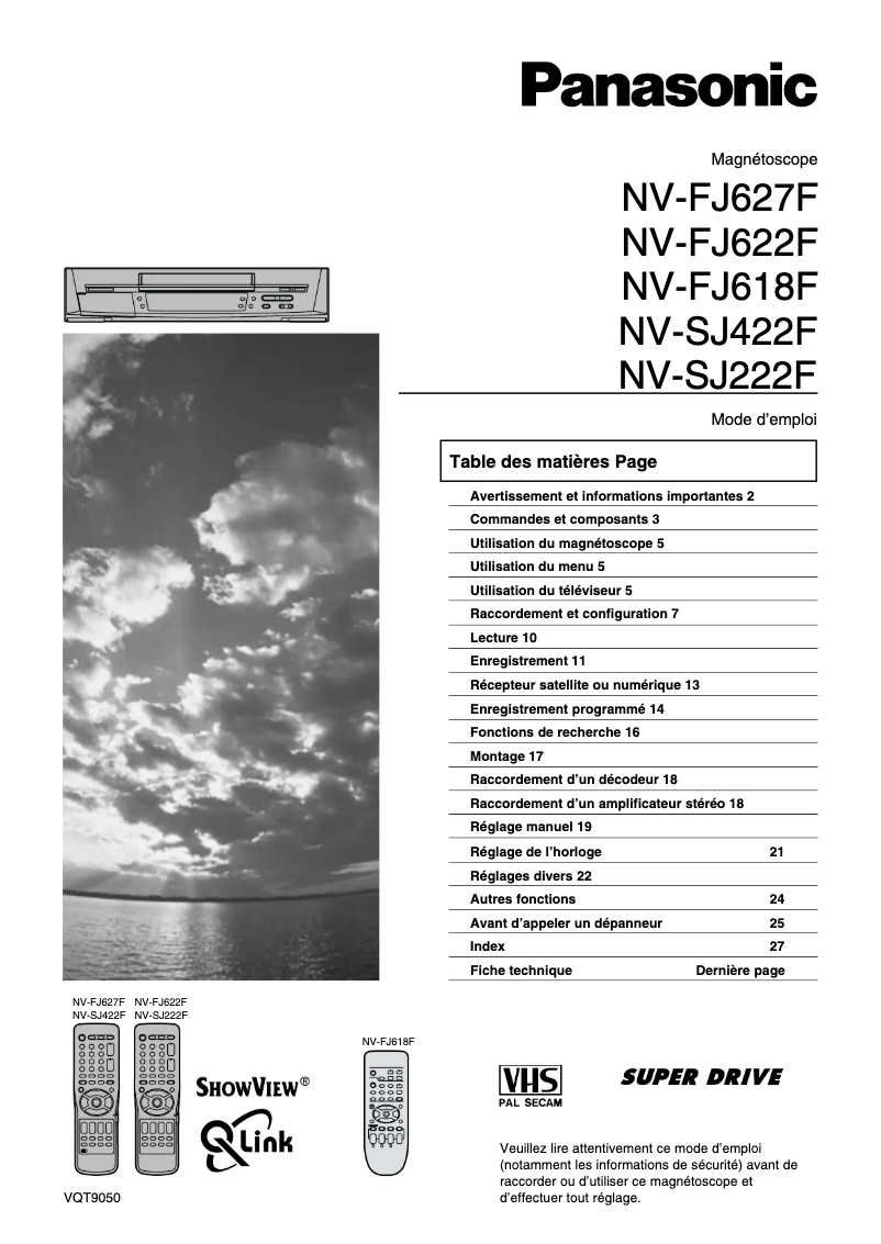 Image de la première page du manuel de l'appareil NV-SJ422F