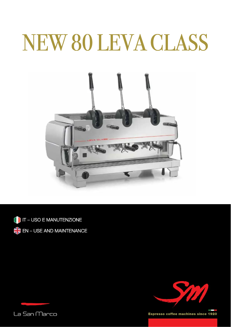 Image de la première page du manuel de l'appareil New 80 Leva Class