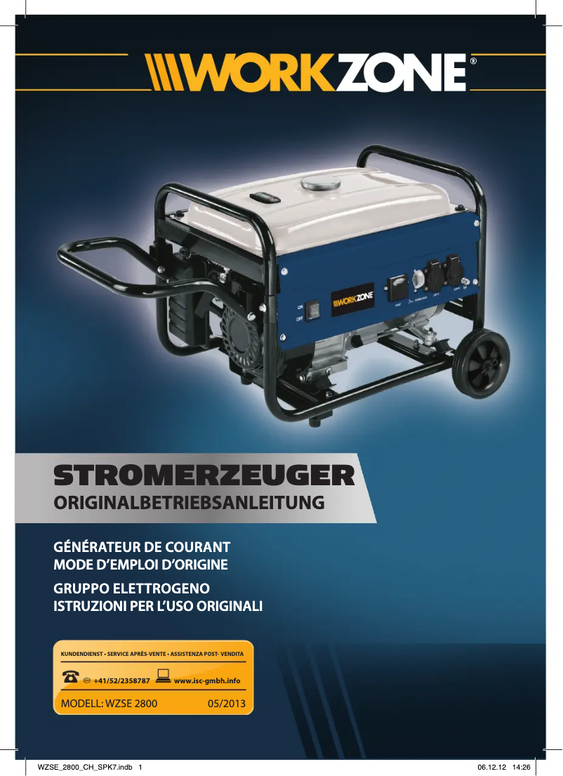 Page 1 of the manual User Manual Workzone WZSE 2800