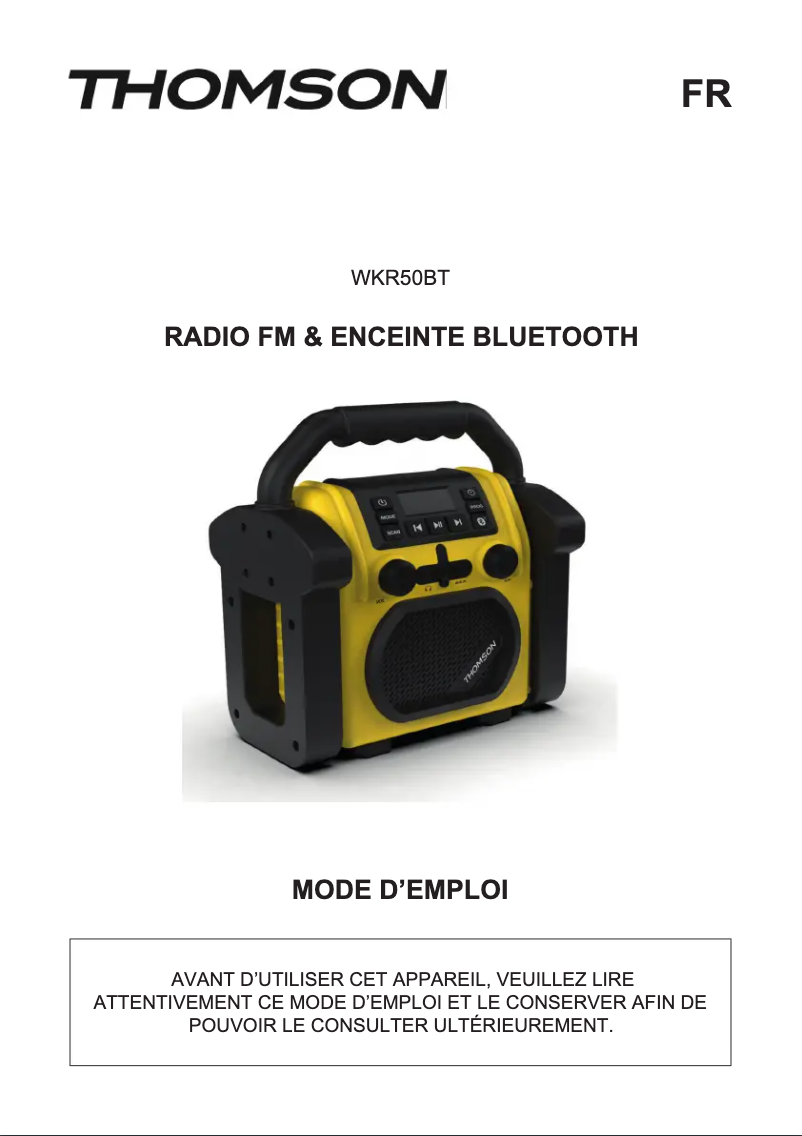 Page 1 de la notice Manuel utilisateur Thomson WKR50BT