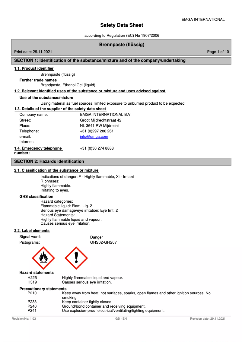 Page 1 de la notice Manuel utilisateur CaterFlame 685004