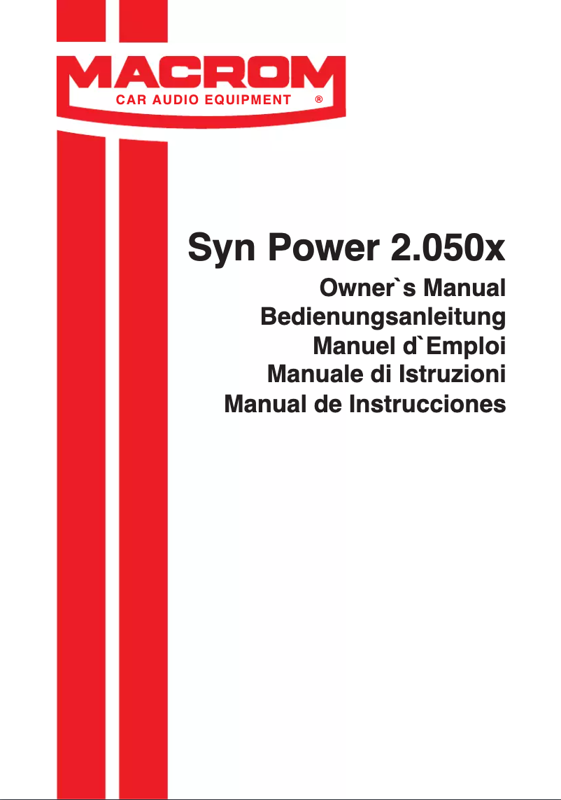 Page n°1 - Manuel utilisateur Macrom SP2.050