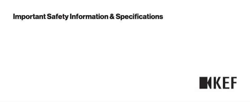 Page 1 of the manual User Manual KEF Muo