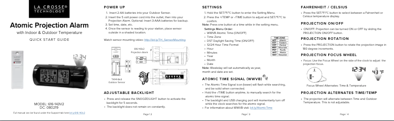 Page 1 de la notice Guide de démarrage rapide La Crosse Technology 616-143V2