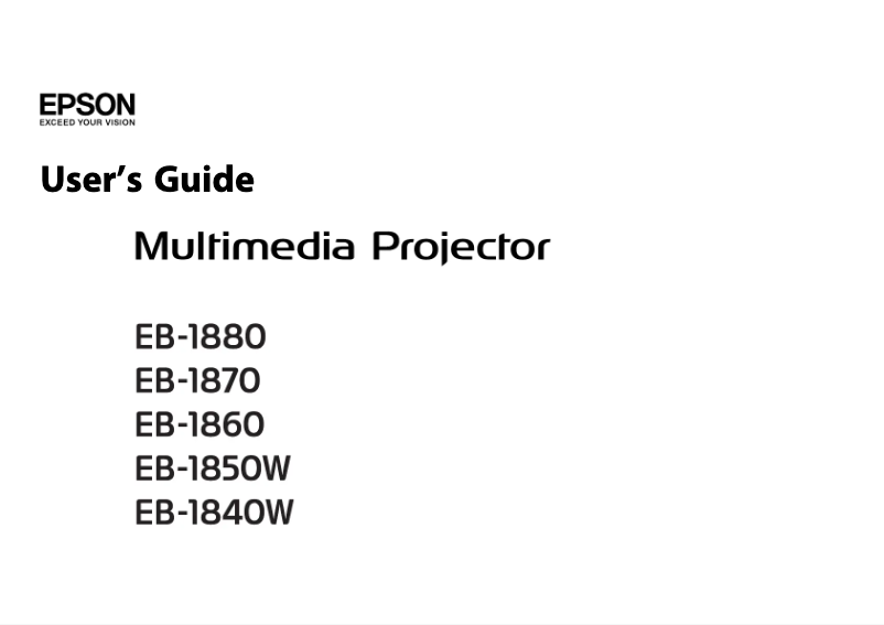 Page 1 de la notice Manuel utilisateur Epson EB-1840W
