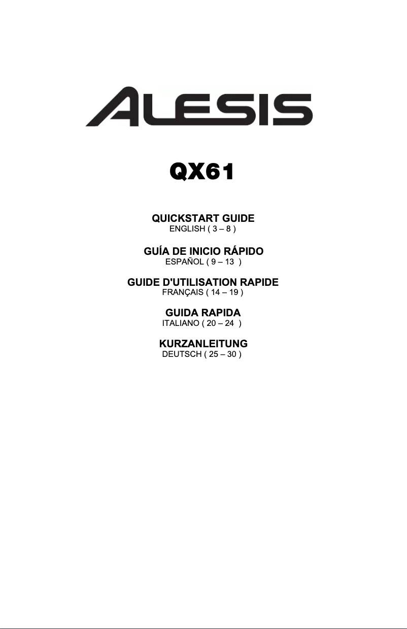 Image de la première page du manuel de l'appareil QX61