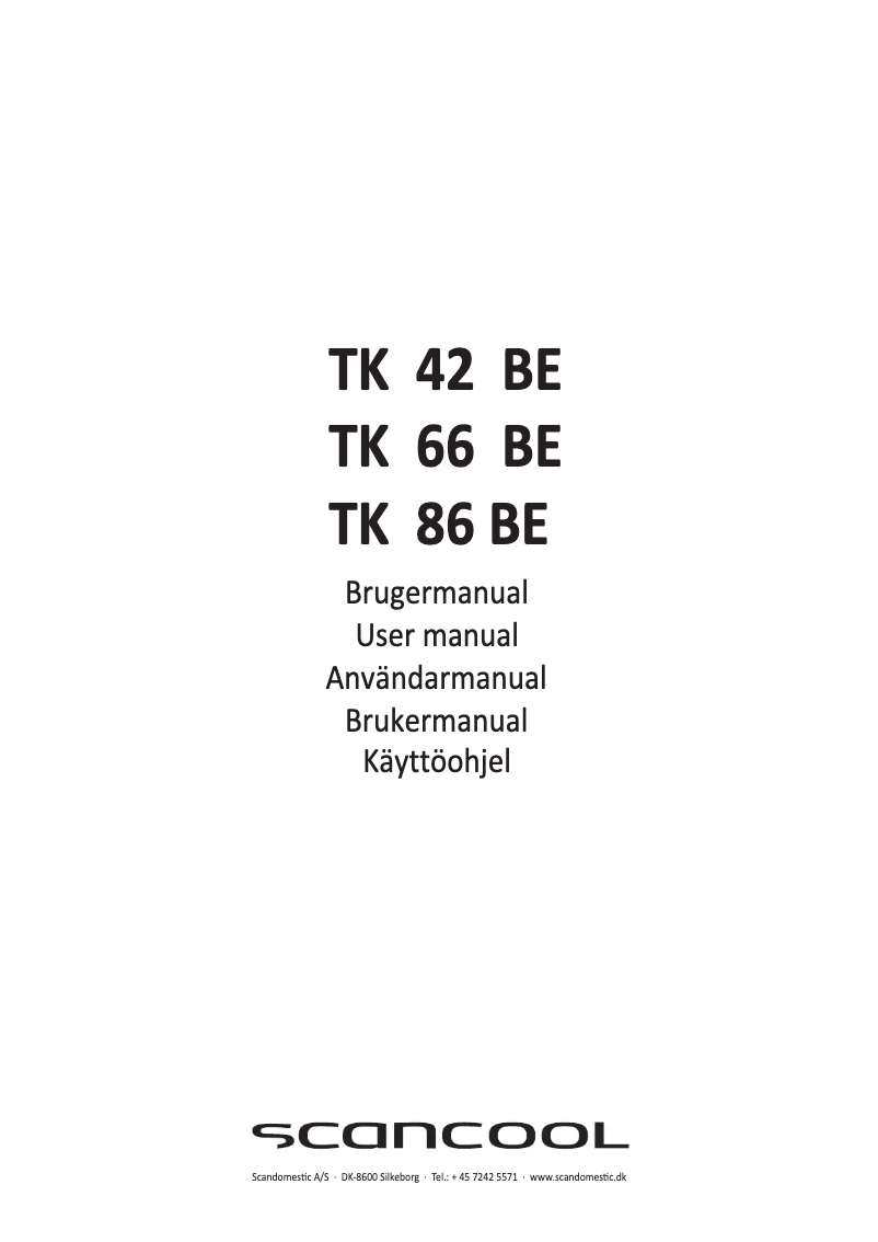 Page 1 de la notice Manuel utilisateur Scancool TK 86 BE
