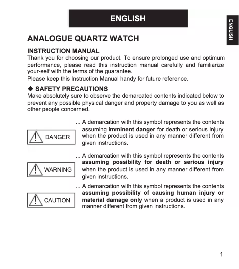 Página 1 del manual Manual de usuario ORIENT Contemporary QC0M004W