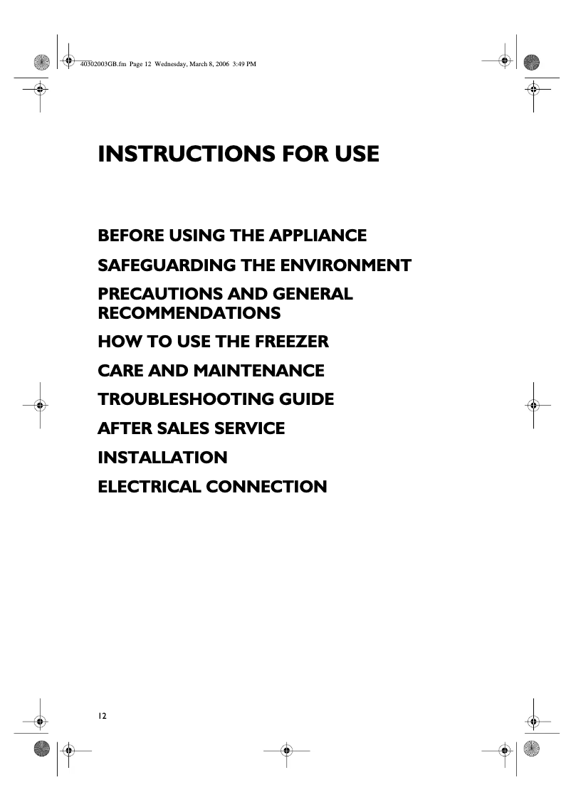 Page 1 de la notice Manuel utilisateur Bauknecht GKN 2282 A+ WS