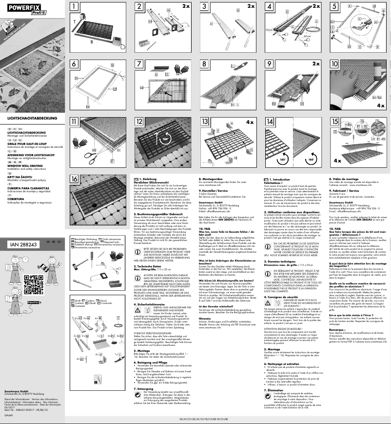 Page 1 de la notice Manuel utilisateur Powerfix IAN 288243
