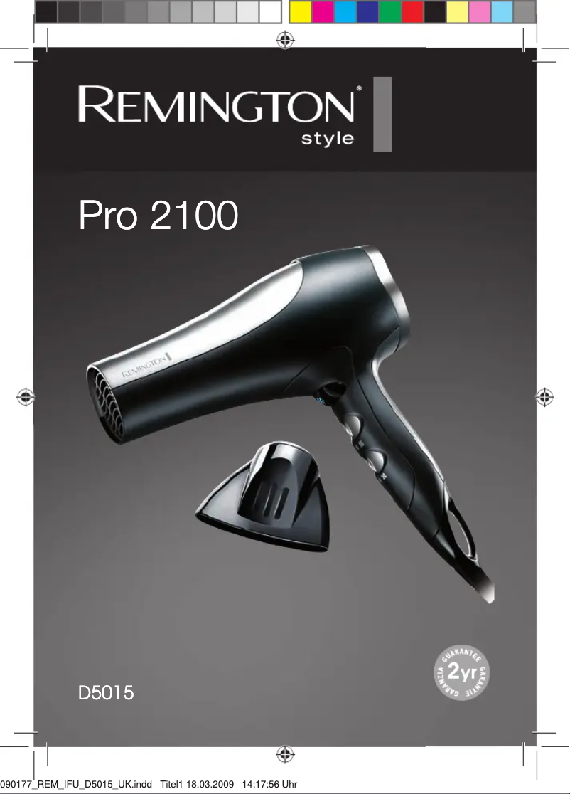 Page n°1 - Manuel utilisateur Remington D5015