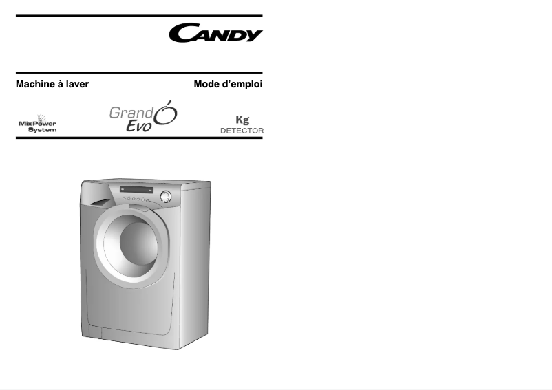Page n°1 - Manuel utilisateur Candy EVO 1383D2W-47