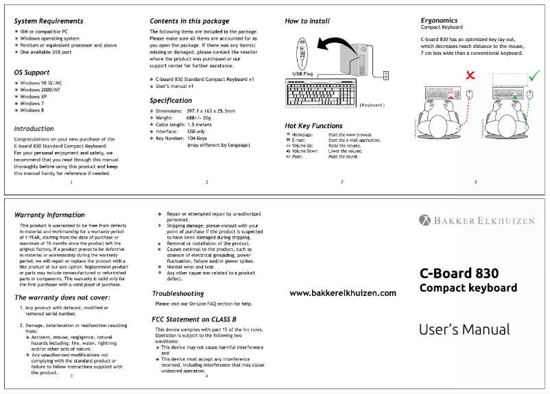 Image de la première page du manuel de l'appareil C-Board 830