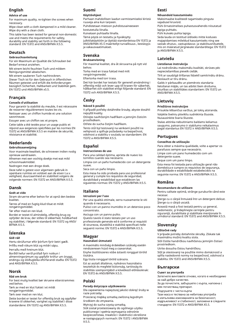 Page 1 de la notice Manuel utilisateur Ikea IDÅSEN 003.609.88