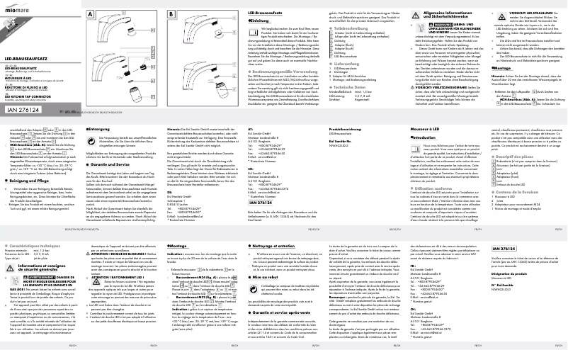 Page 1 de la notice Manuel utilisateur Miomare IAN 276124