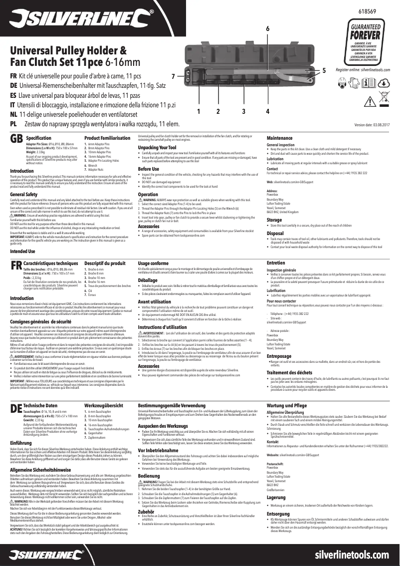 Page n°1 - Manuel utilisateur Silverline 618569