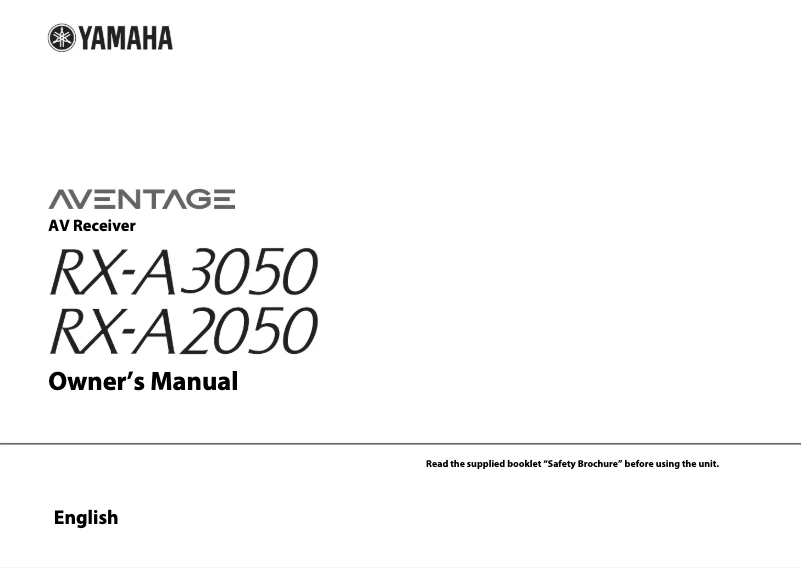 Image de la première page du manuel de l'appareil Aventage RX-A2050