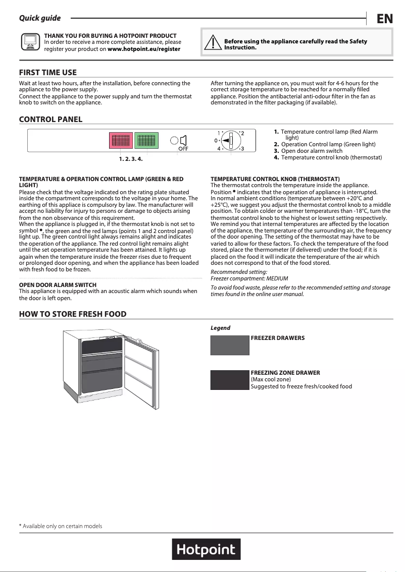 Page n°1 - Manuel utilisateur Hotpoint HZ A1.UK 1