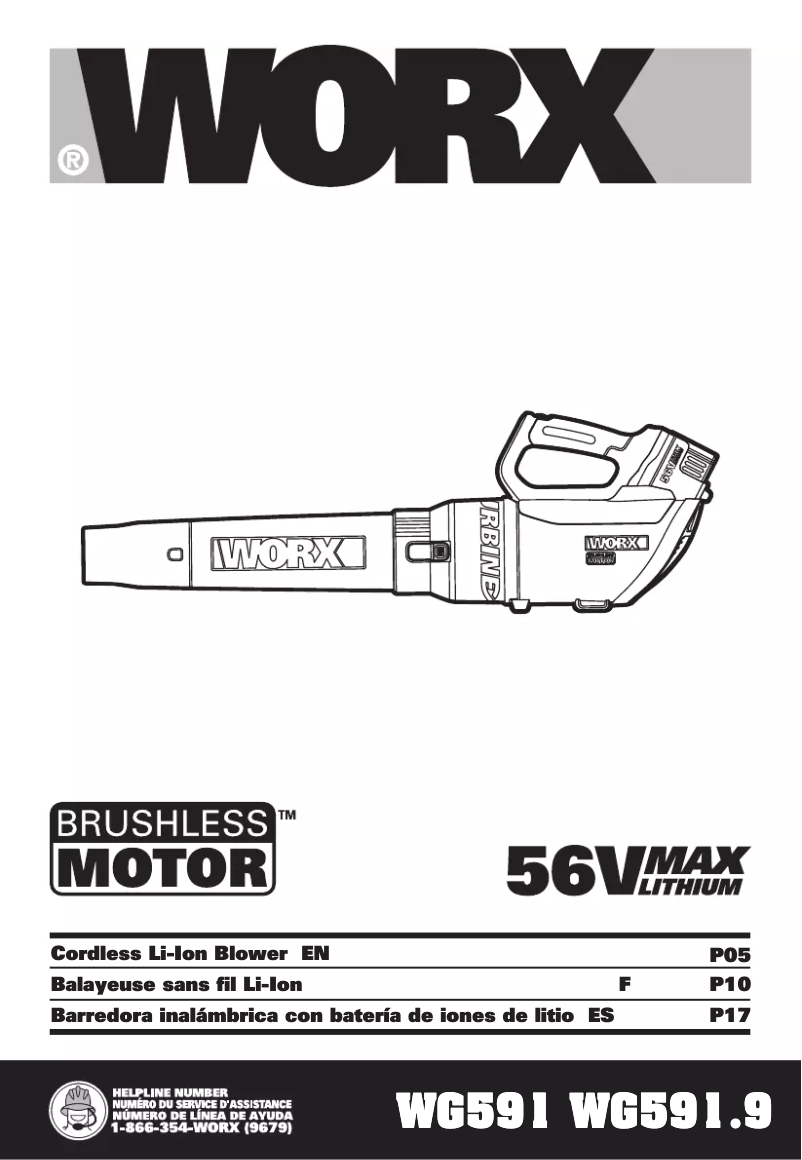 Page n°1 - Manuel utilisateur Worx WG591.9
