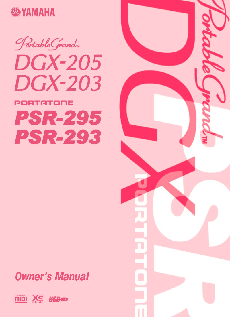 Page 1 de la notice Manuel utilisateur Yamaha PortableGrand DGX-203