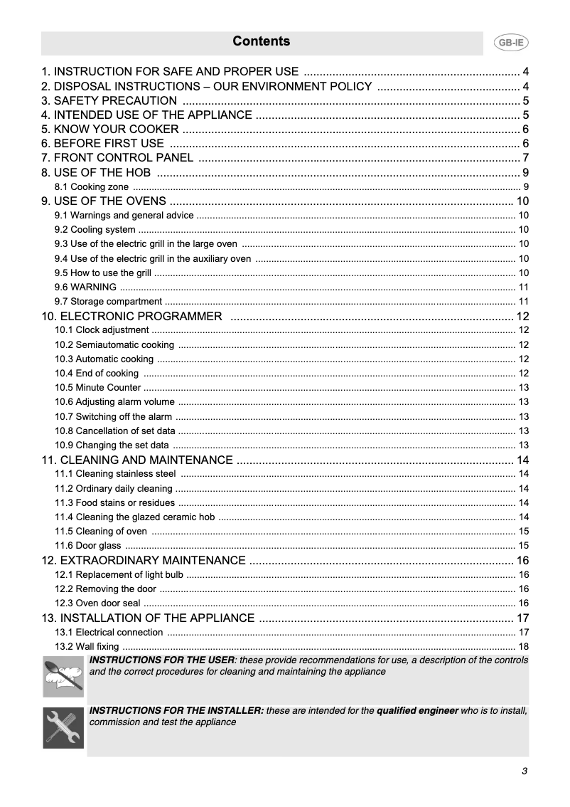 Page n°1 - Manuel utilisateur Smeg SUK92CMX5