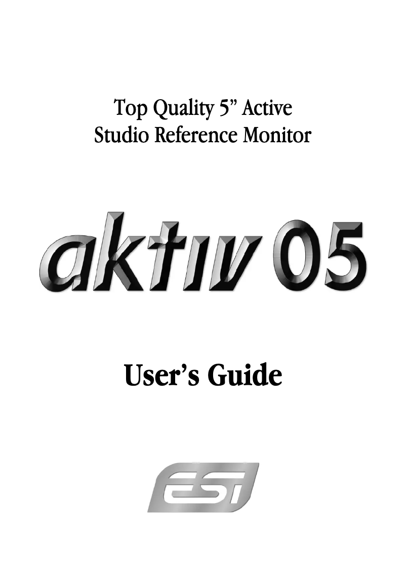 Page n°1 - Manuel utilisateur ESI aktiv 05