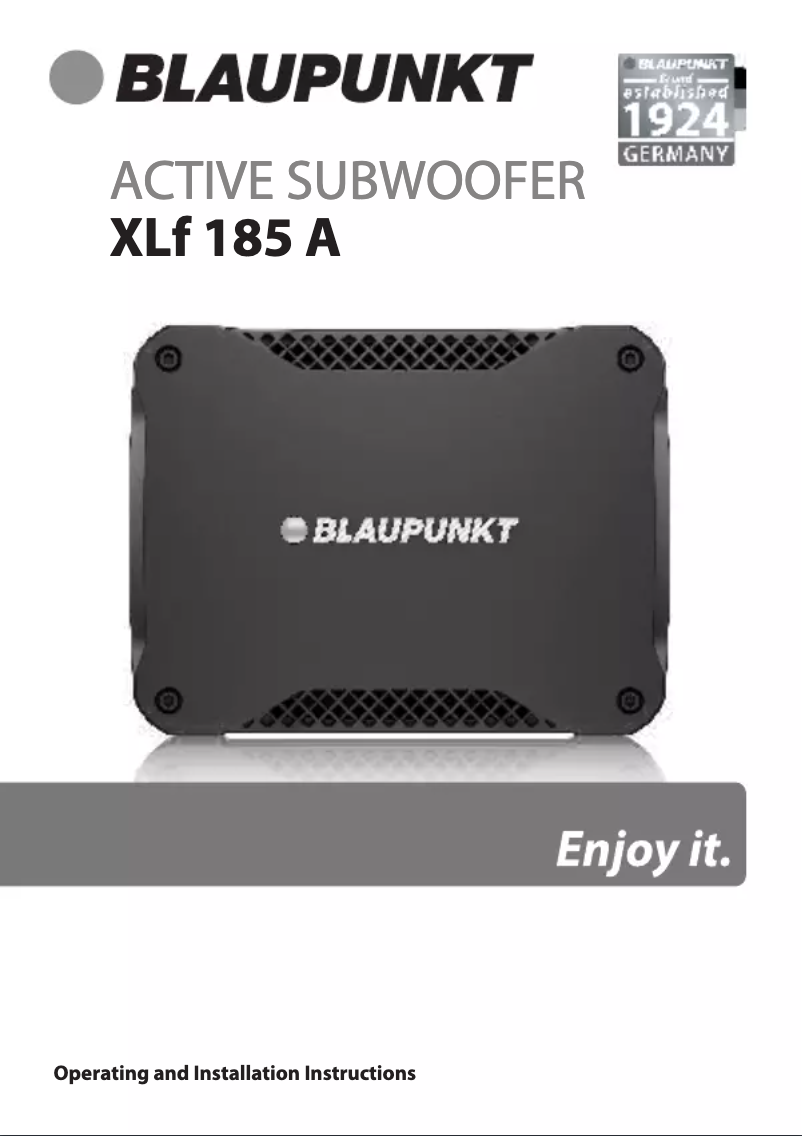 Page n°1 - Manuel utilisateur Blaupunkt XLf 185 A