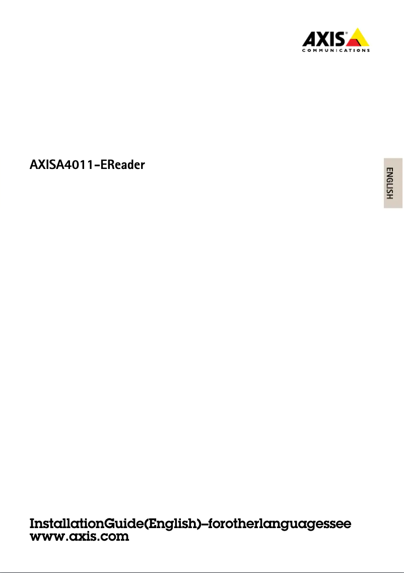 Image de la première page du manuel de l'appareil A4011-E