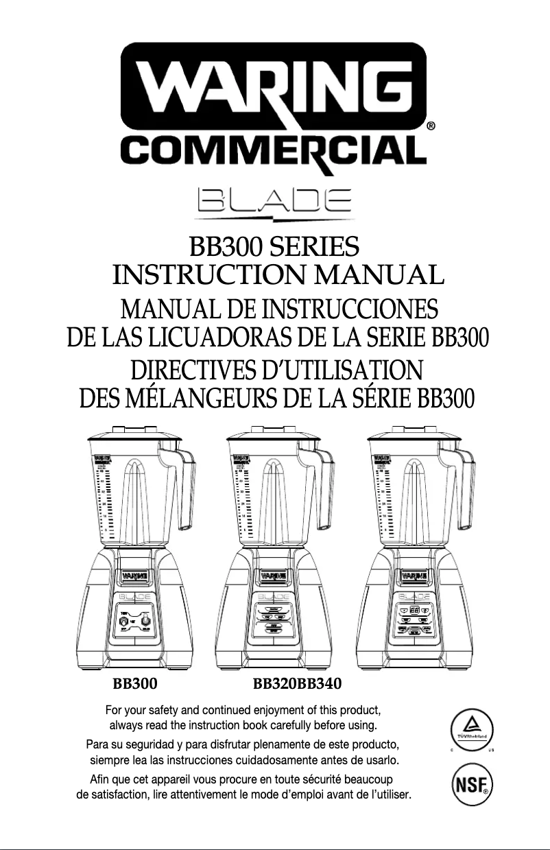 Page n°1 - Instructions / montage Waring Commercial Blade BB320
