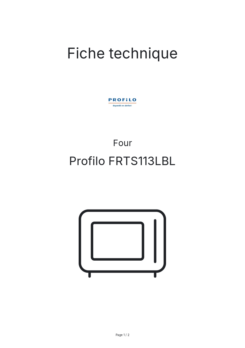 Image de la première page du manuel de l'appareil FRTS113LBL