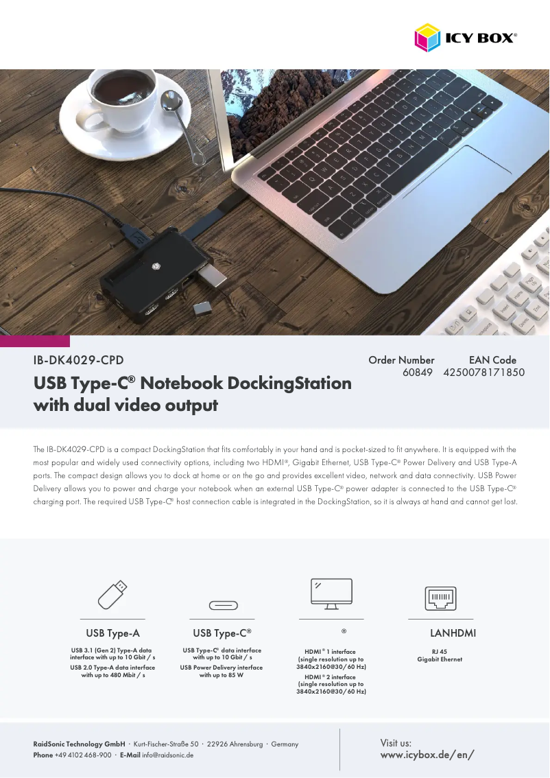 Page n°1 - Fiche technique Icy Box IB-DK4029-CPD