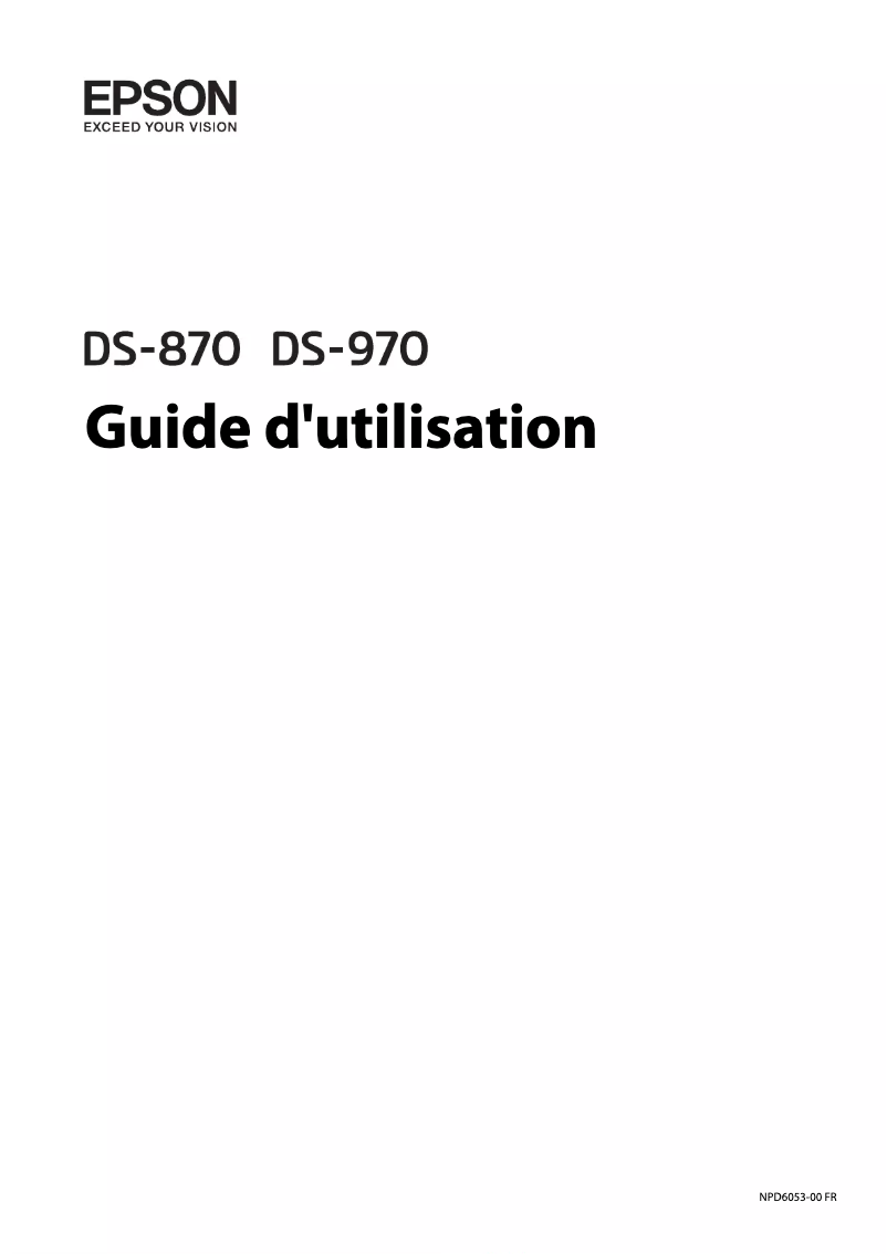 Page n°1 - Manuel utilisateur Epson WorkForce DS-870