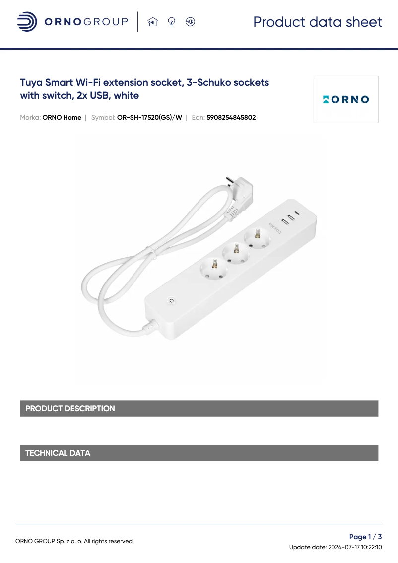 Image de la première page du manuel de l'appareil OR-SH-17520