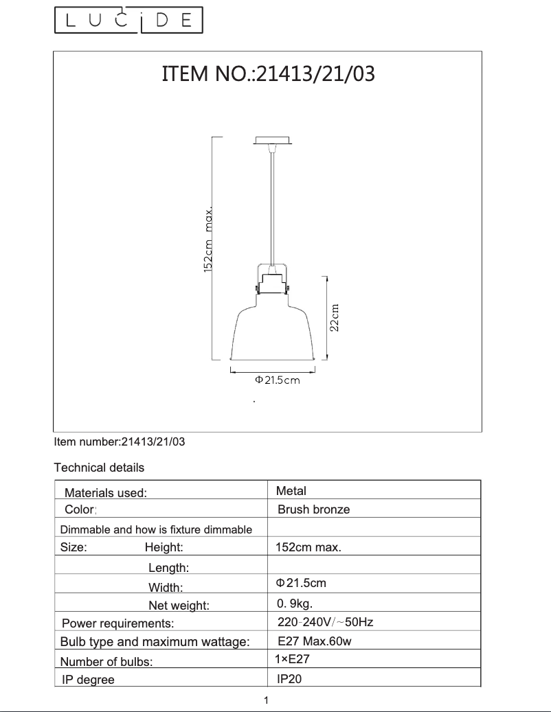 Image de la première page du manuel de l'appareil Naut 21413/21/03