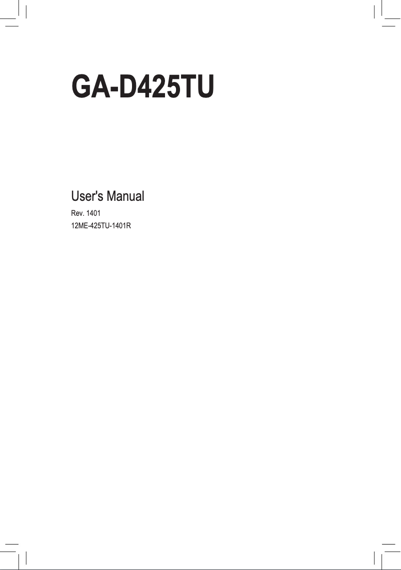 Image de la première page du manuel de l'appareil GA-D425TU