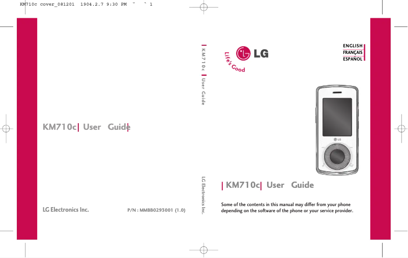Página 1 del manual Manual de usuario LG KM710C