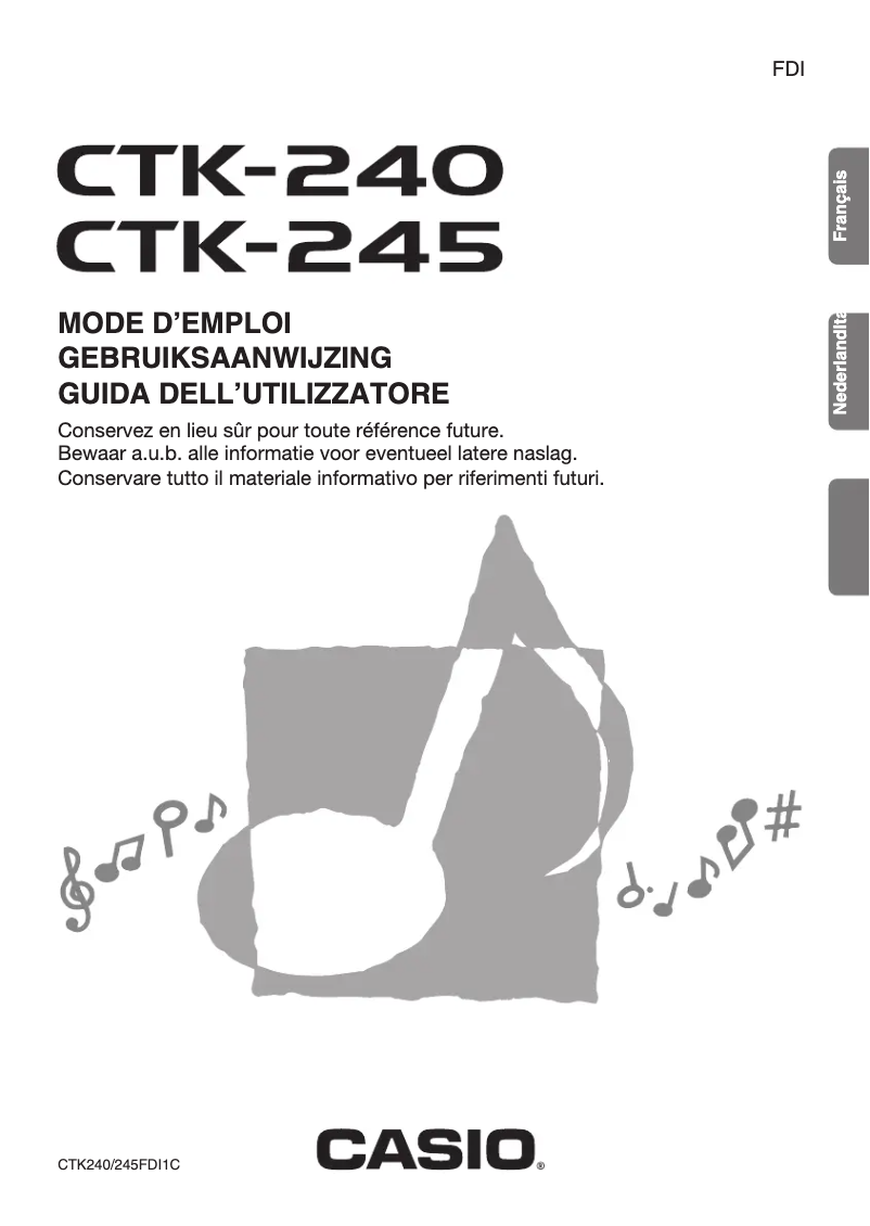 Image de la première page du manuel de l'appareil CTK-245