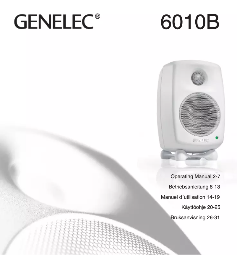 Página 1 del manual Manual de usuario Genelec 6010B