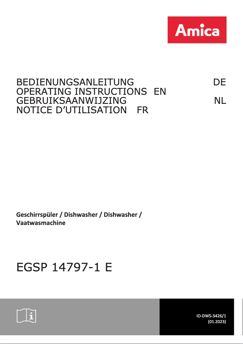 Page n°1 - Manuel utilisateur Amica EGSP 14797-1 E