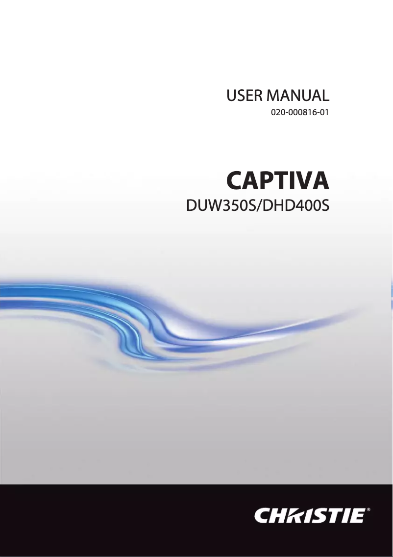 Page n°1 - Manuel utilisateur Christie Captiva DHD4000S