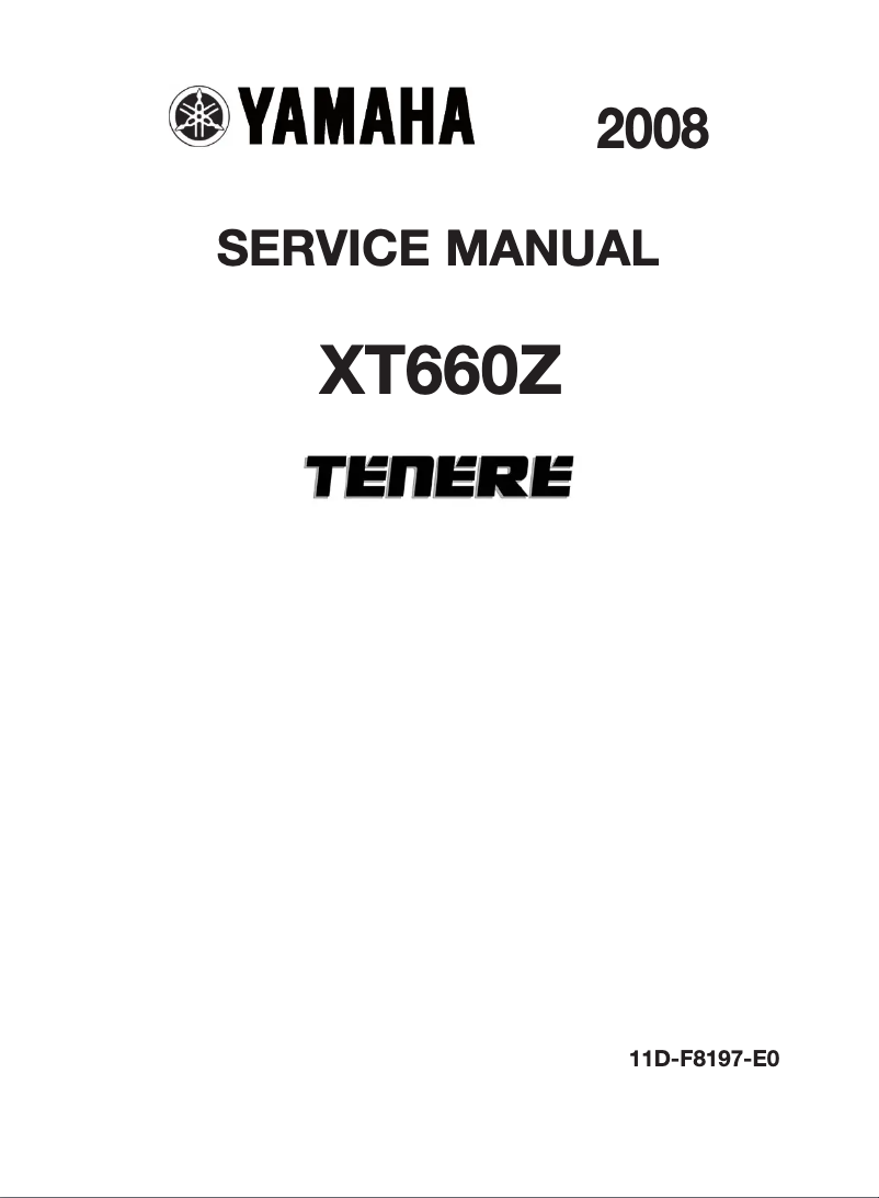 Image de la première page du manuel de l'appareil XT660Z