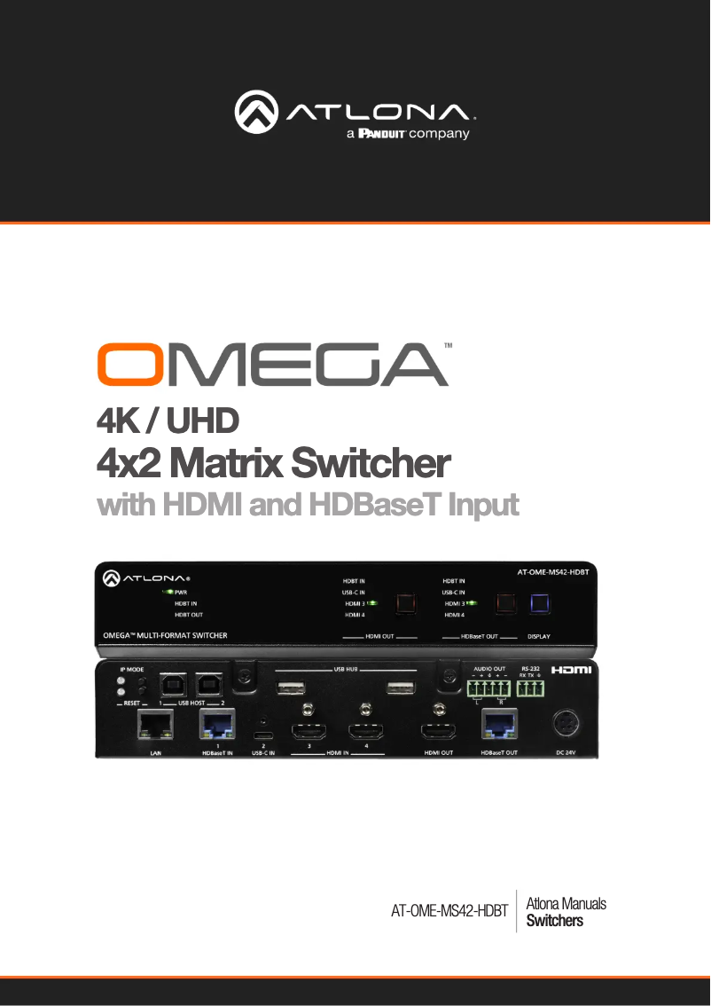 Page 1 de la notice Manuel utilisateur Atlona AT-OME-MS42-HDBT