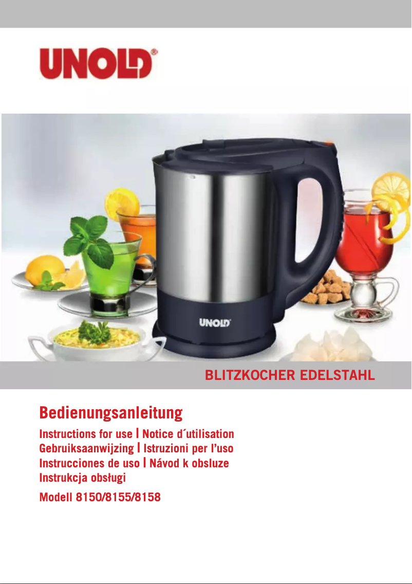 Page 1 de la notice Manuel utilisateur Unold 8158