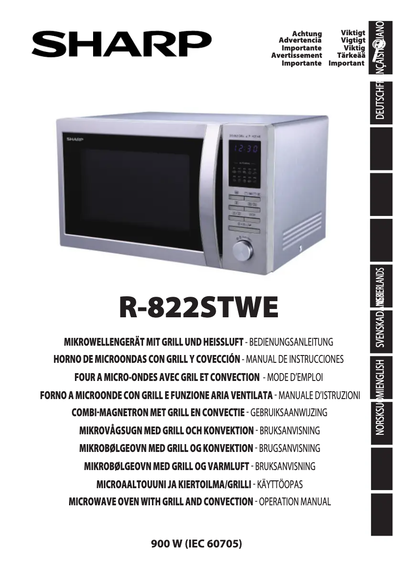 Image de la première page du manuel de l'appareil R-822STWE